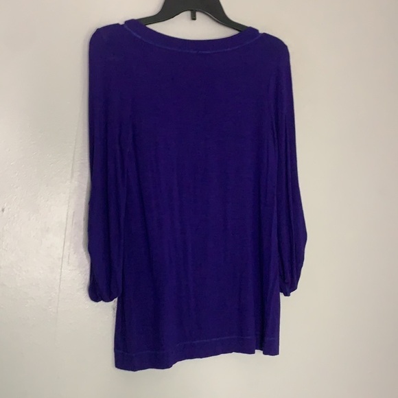 Splendid tab sleeve everyday bounce knit t-shirt purple violet basic xs - Picture 4 of 7